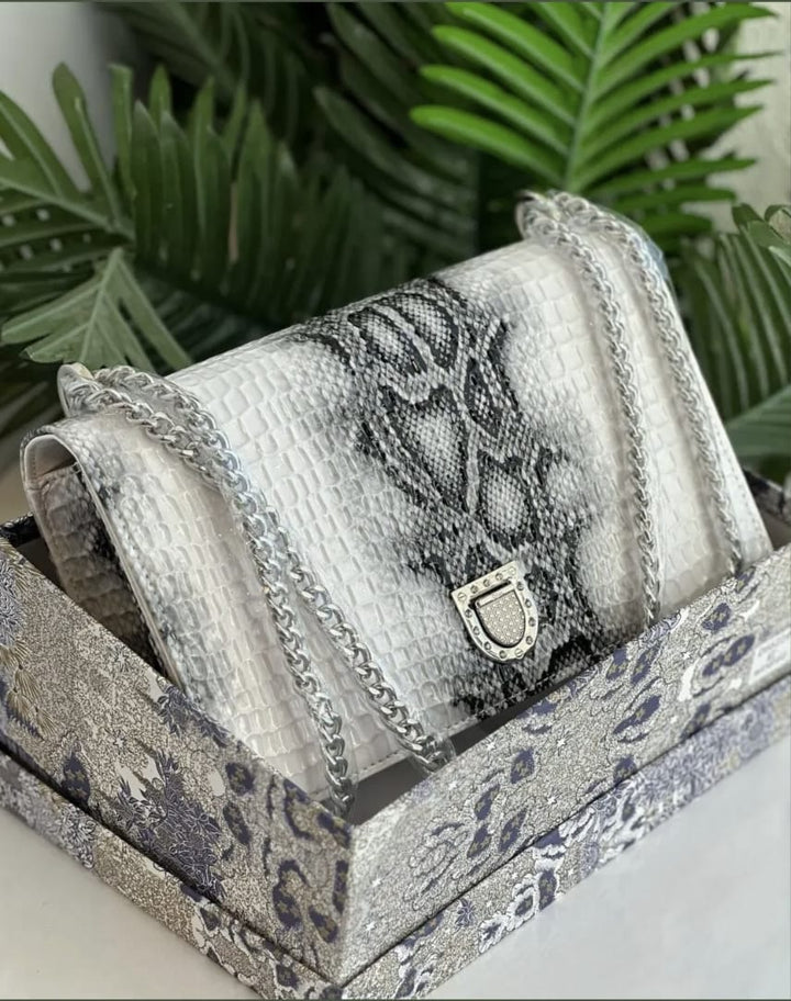 Medium Crocodile-Textured Bag