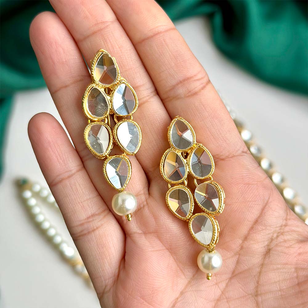 Kundan Maala/Earrings (Pearl) - Maala